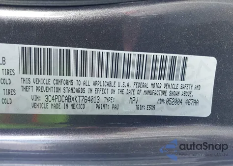 2019 Dodge Journey Se Value Package from USA, damaged, VIN 3C4PDCABXKT764013